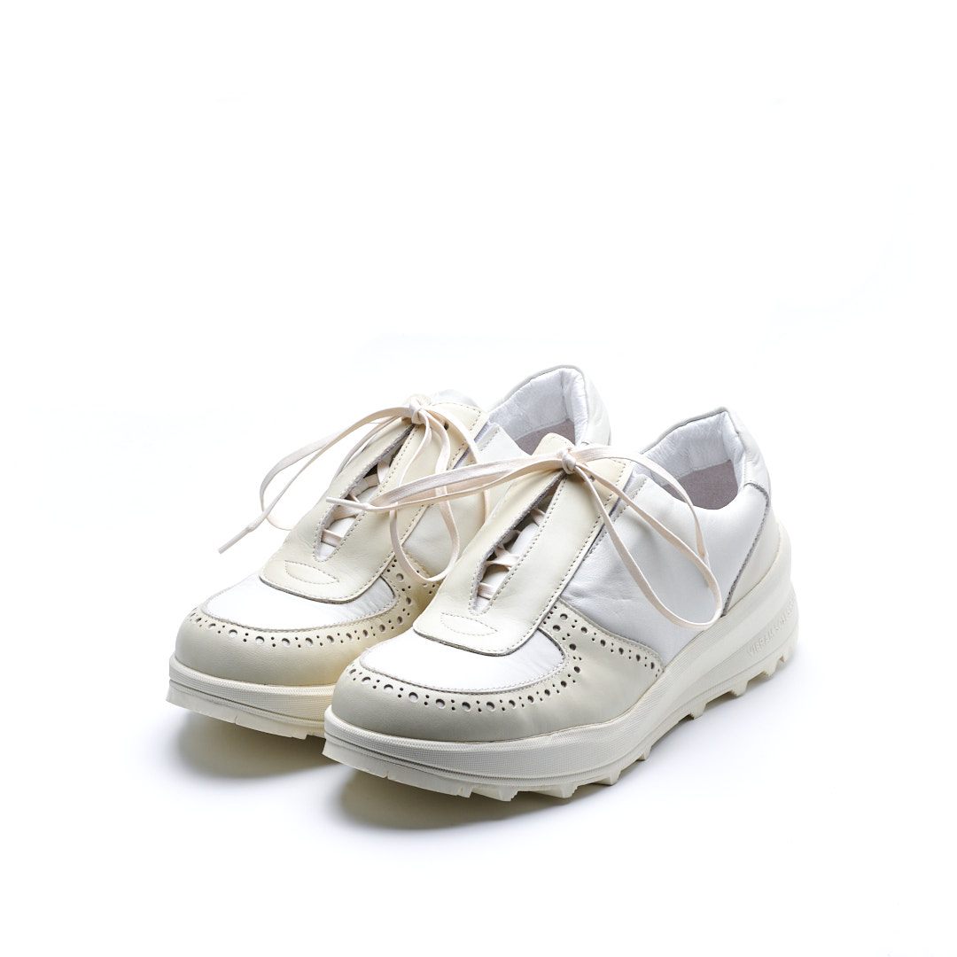 TRA-024　LEATHER SNEAKERS CRM/WHC