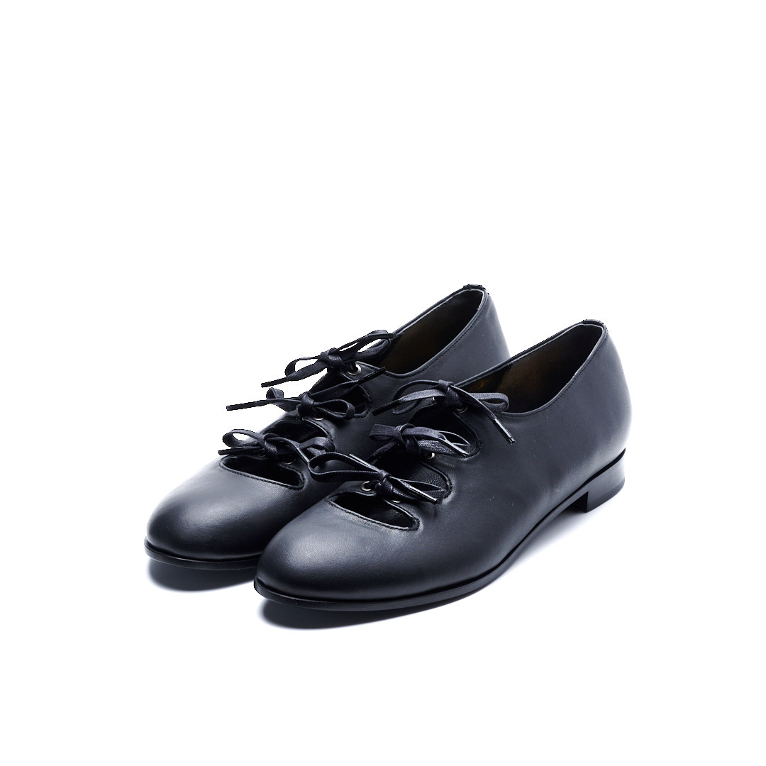 C-2362　RIBBON FLAT SHOES BL