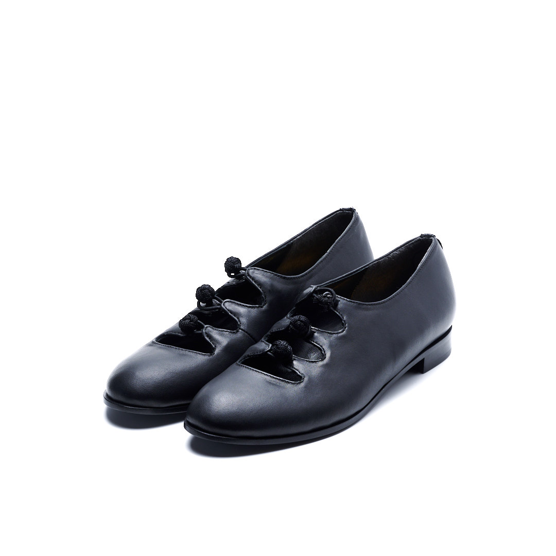C-2364　CHINA BUTTON FLAT SHOES BL