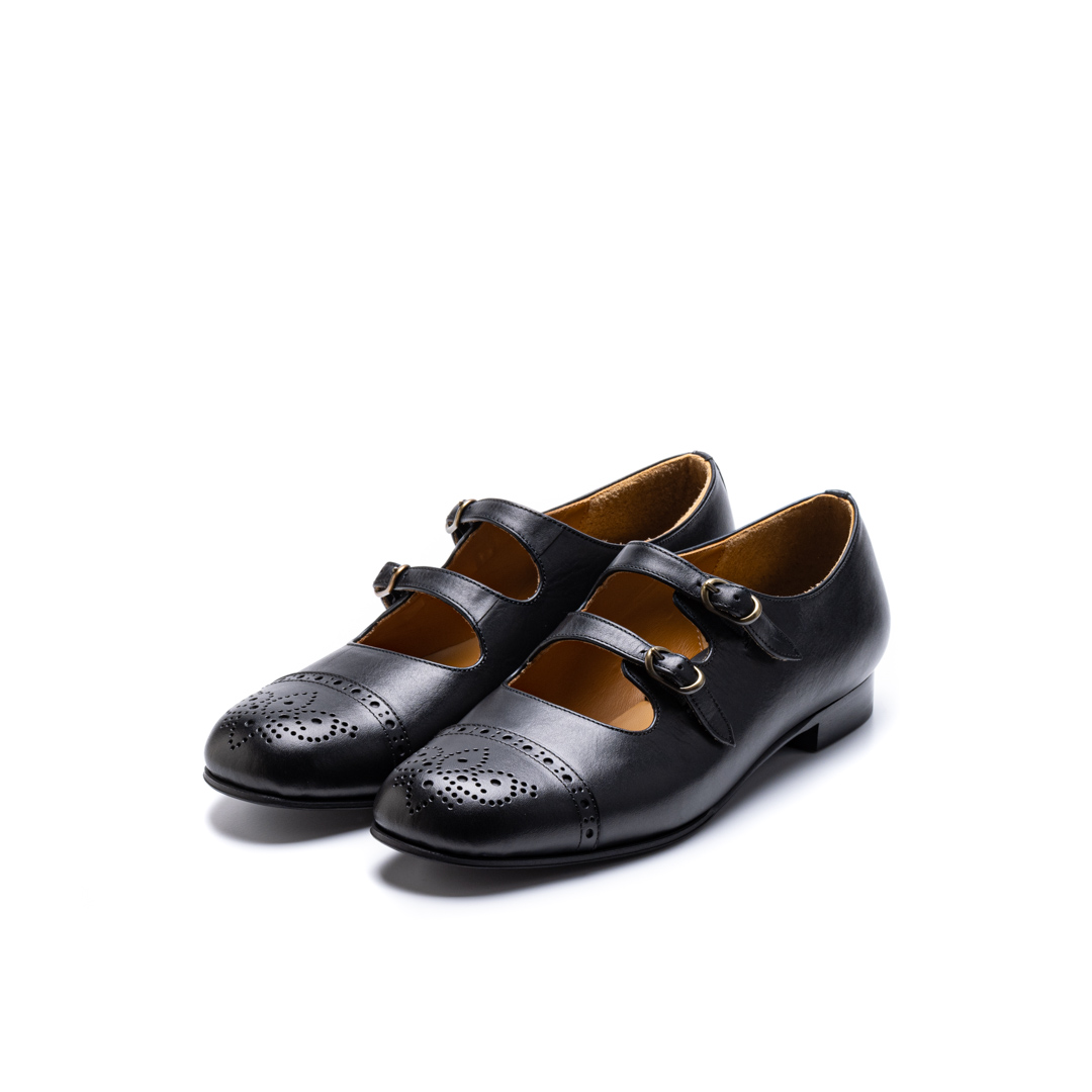 C-2290　DOUBLE STRAP SHOES BL