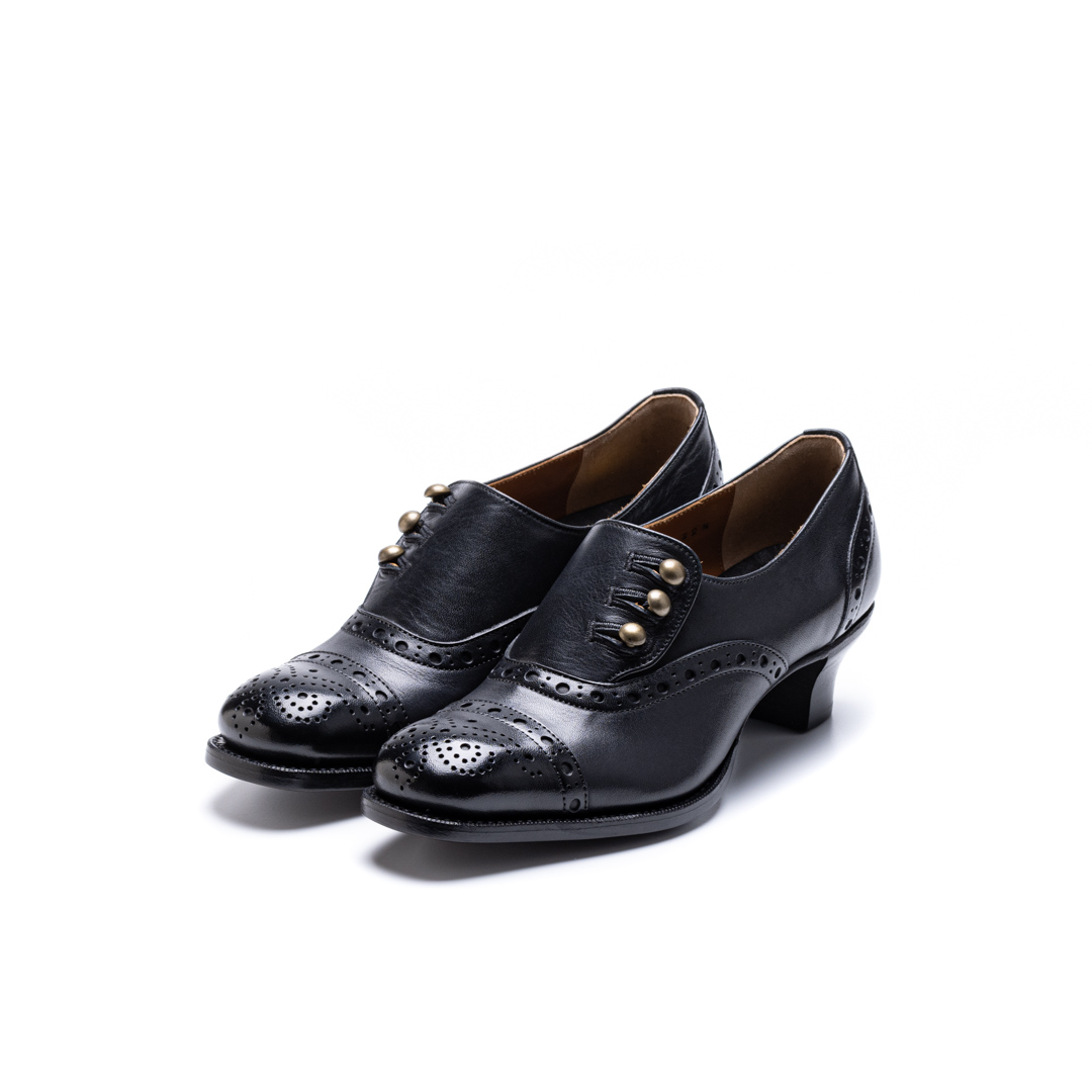 PC-5050　BUTTON HEEL SHOES BL