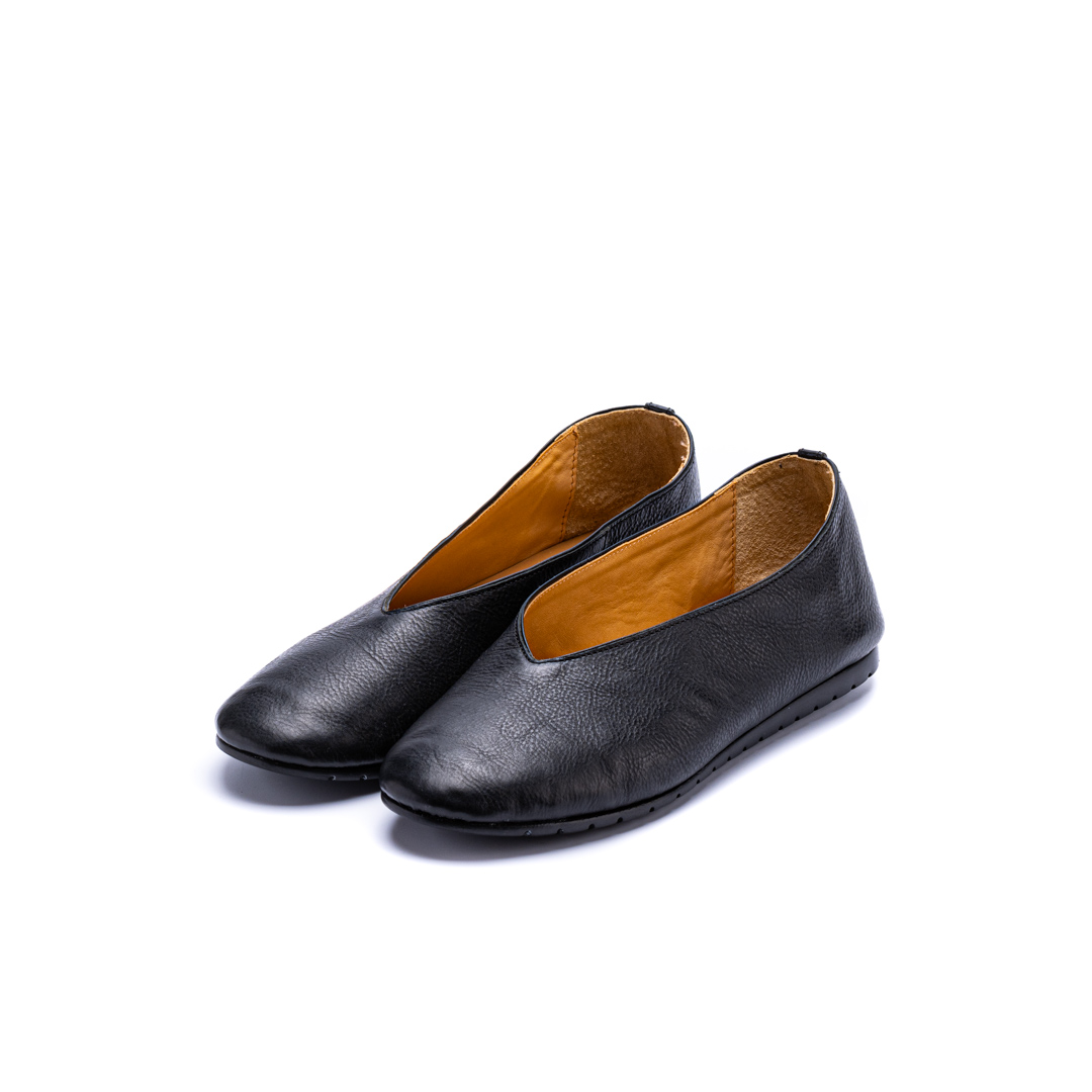 CT-01　V-CUT FLAT SHOES BL