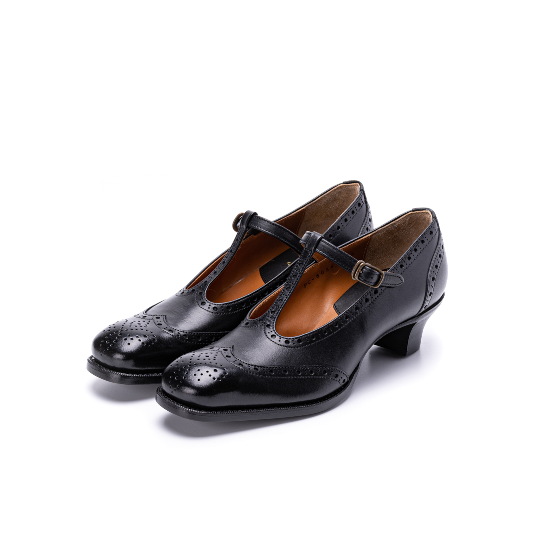 PC-5054　T-STRAP HEEL PUMPS BL