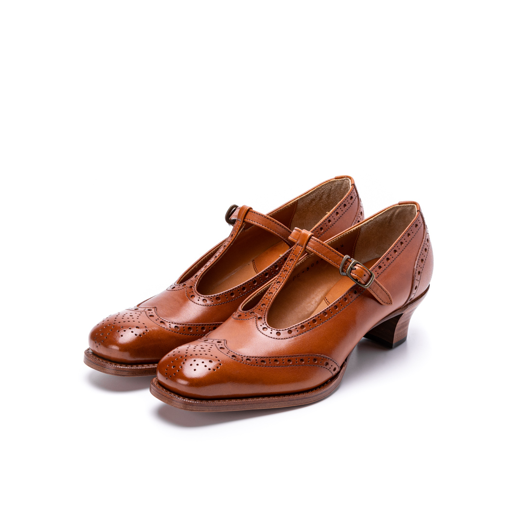PC-5054　T-STRAP HEEL PUMPS BR