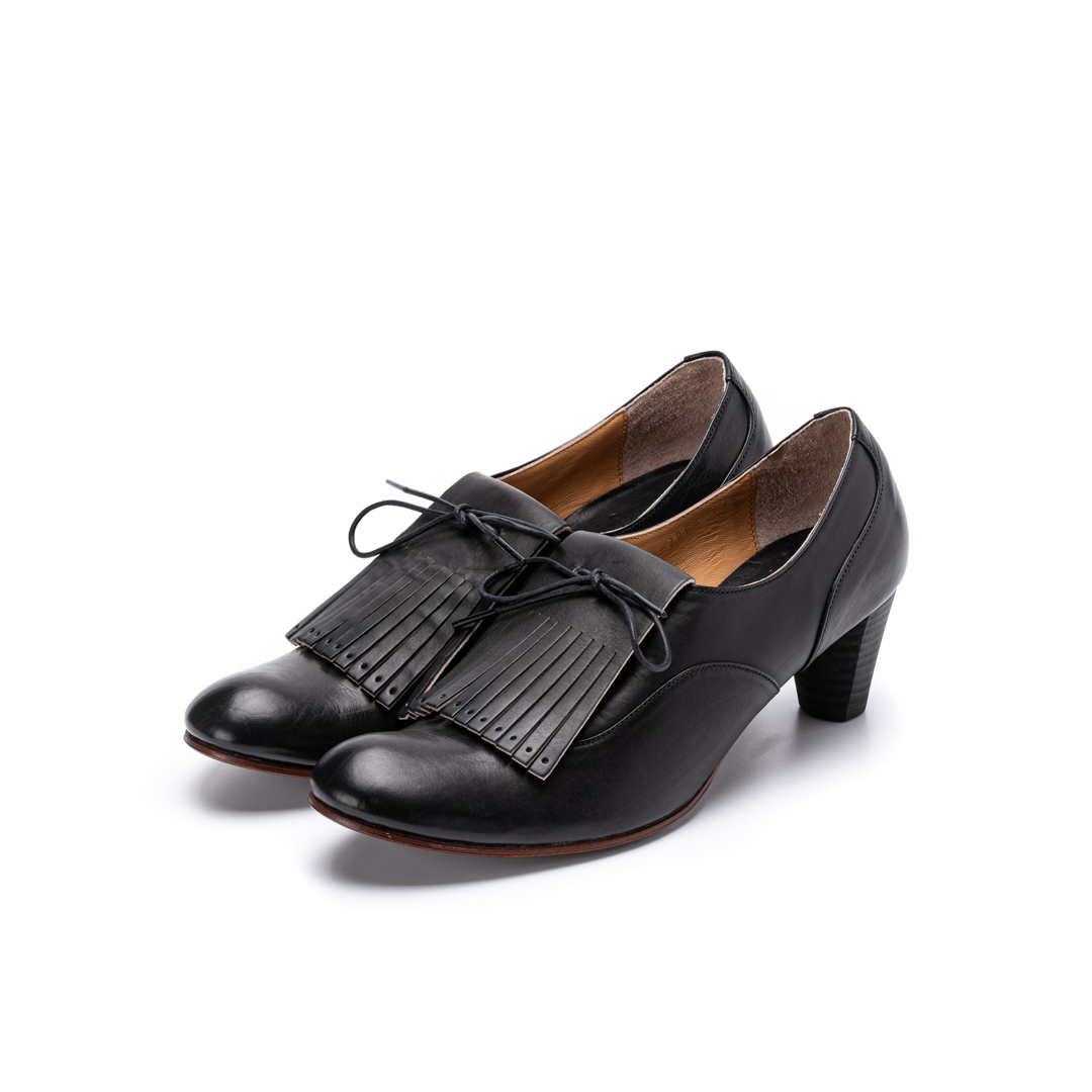 C-2065　KILTIES LACE UP HEEL SHOES BL