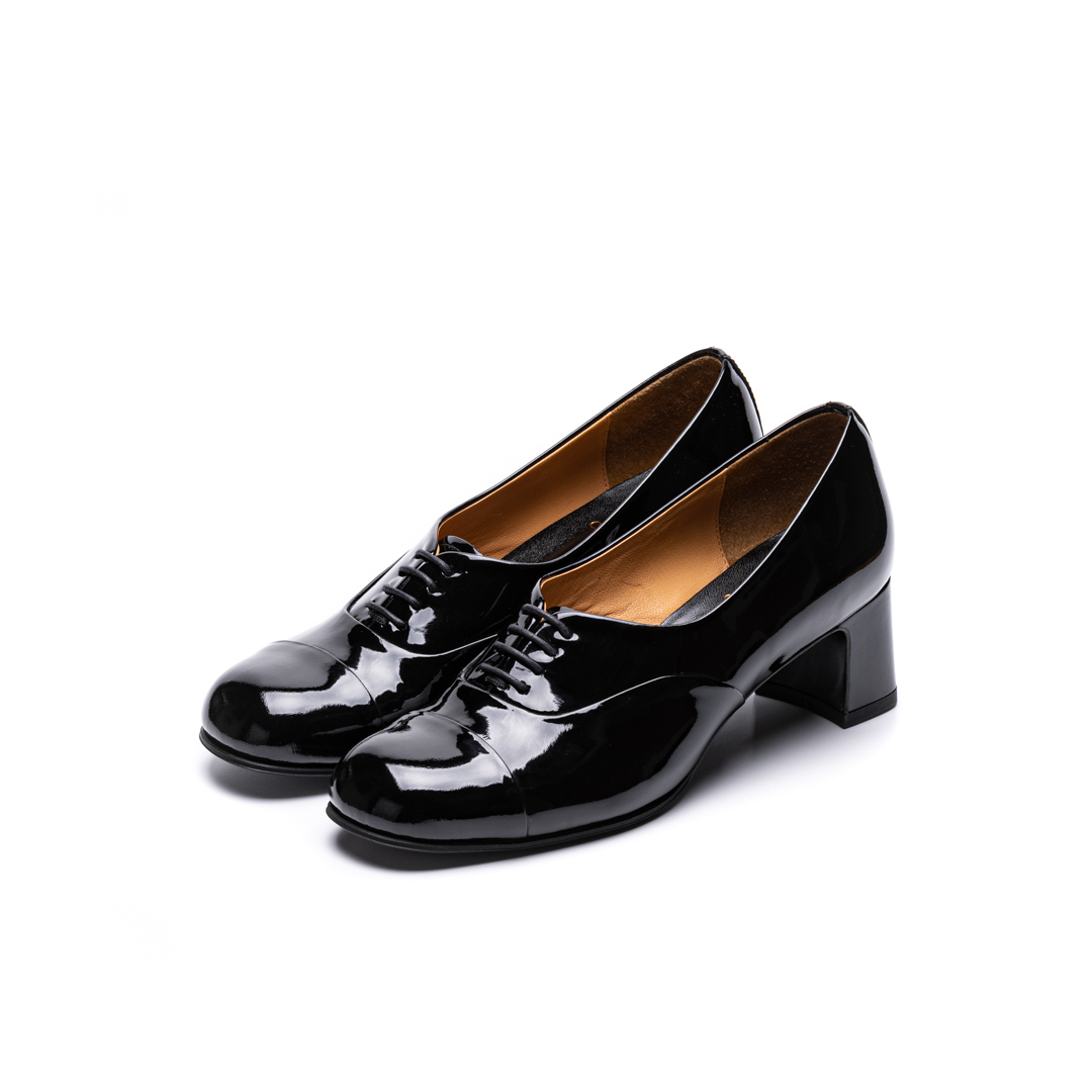 C-2185　LACE UP HEEL SHOES BLE