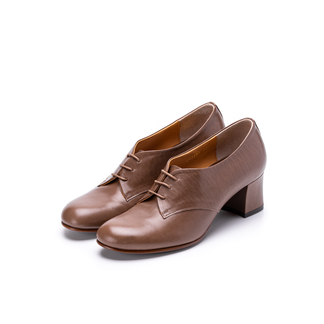 C-2223　PLAIN TOE HEEL SHOES CGY