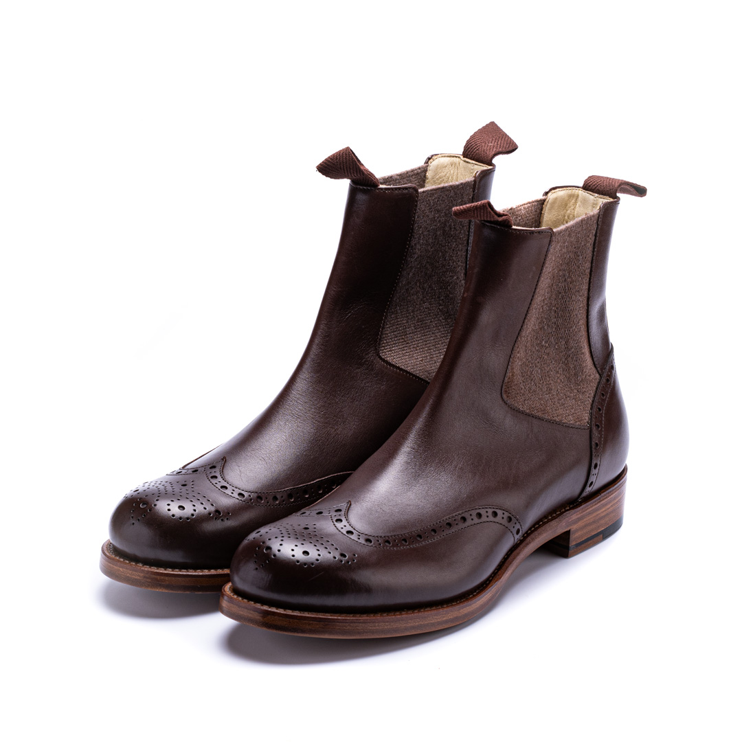 SU-108　WING-TIP SIDEGORE BOOTS DBR