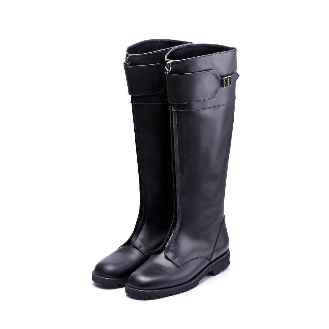 C-2348　ZIP-UP LONG BOOTS BL