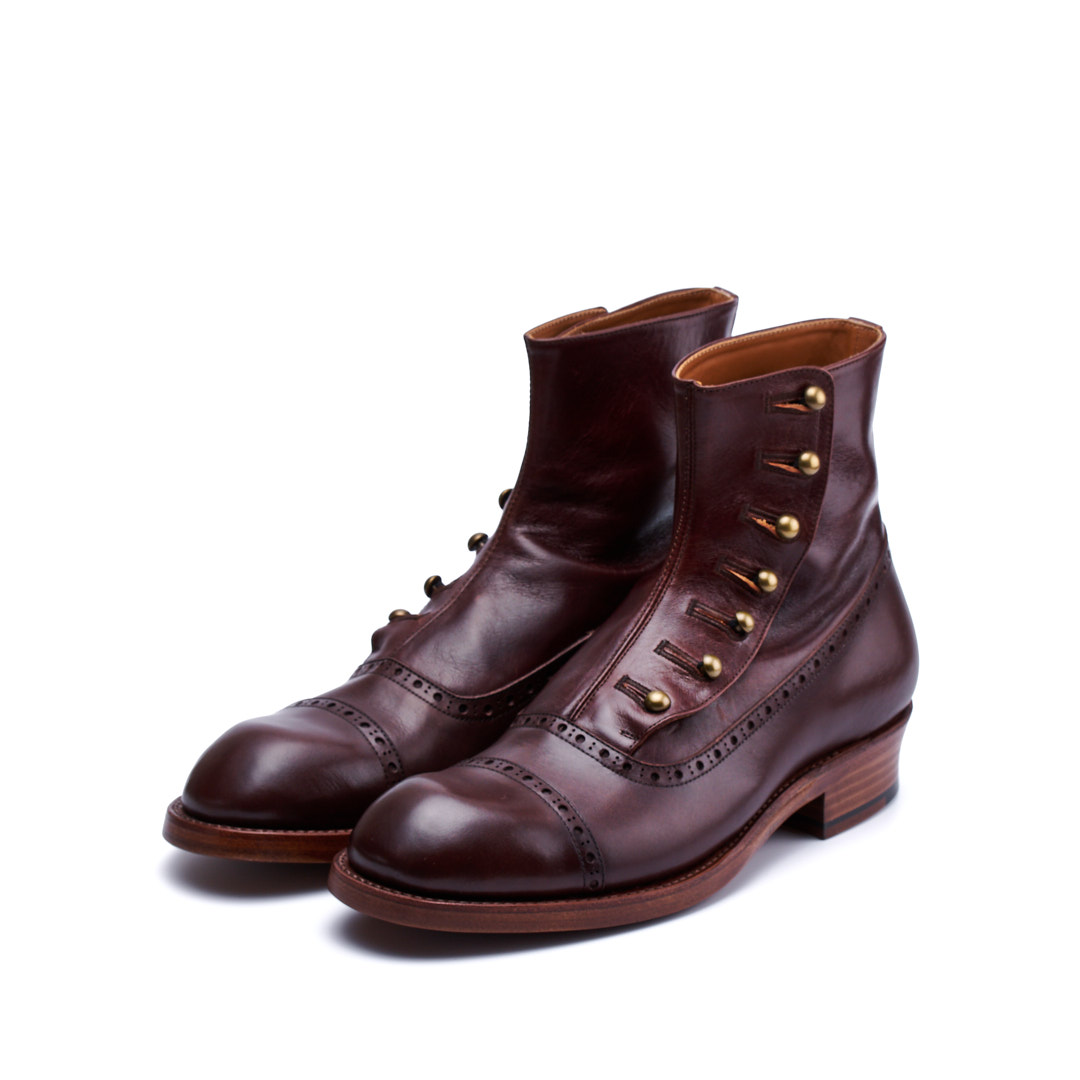 C-7039　BUTTON BOOTS DBR/C